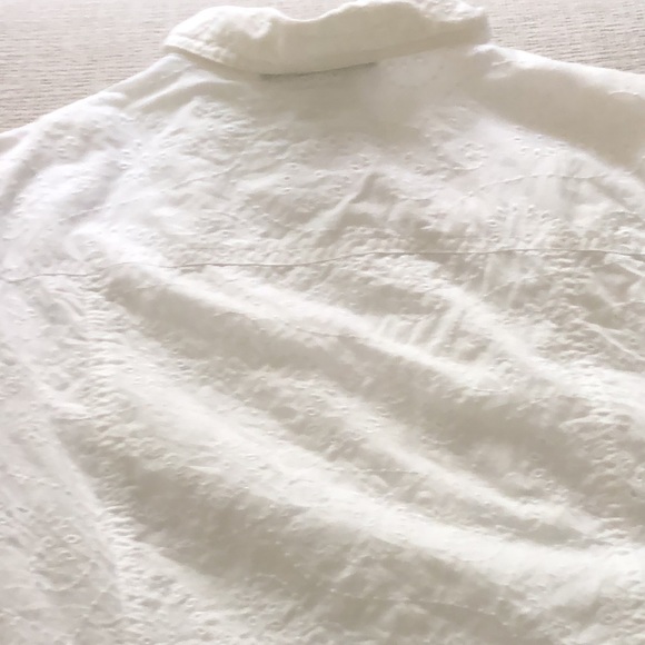 Jones New York Signature White Eyelet Jacket Petite Medium - Picture 8 of 11